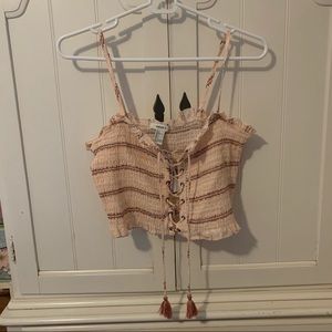 Trendy Lace Up Summer Crop Top